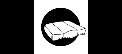 Tecknad dyna på en svart cirkulär bottenplatta. Illustration: Majsan Sundell