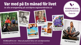 Affisch med bilder på aktiviteter under En månad för livet.