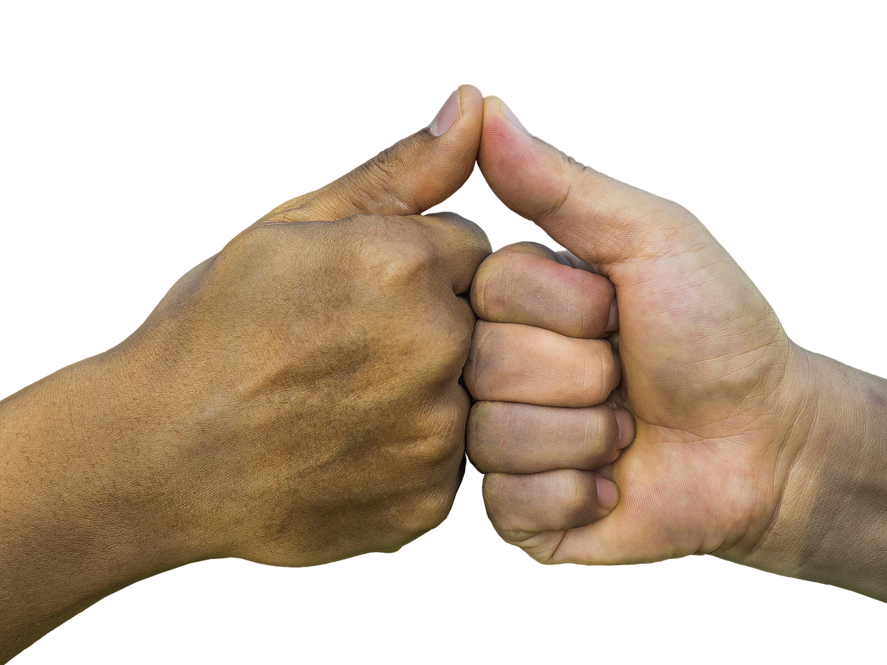 Två händer som gör en fistbump