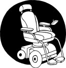 Eldriven rullstol med motoriserad styrning, bild