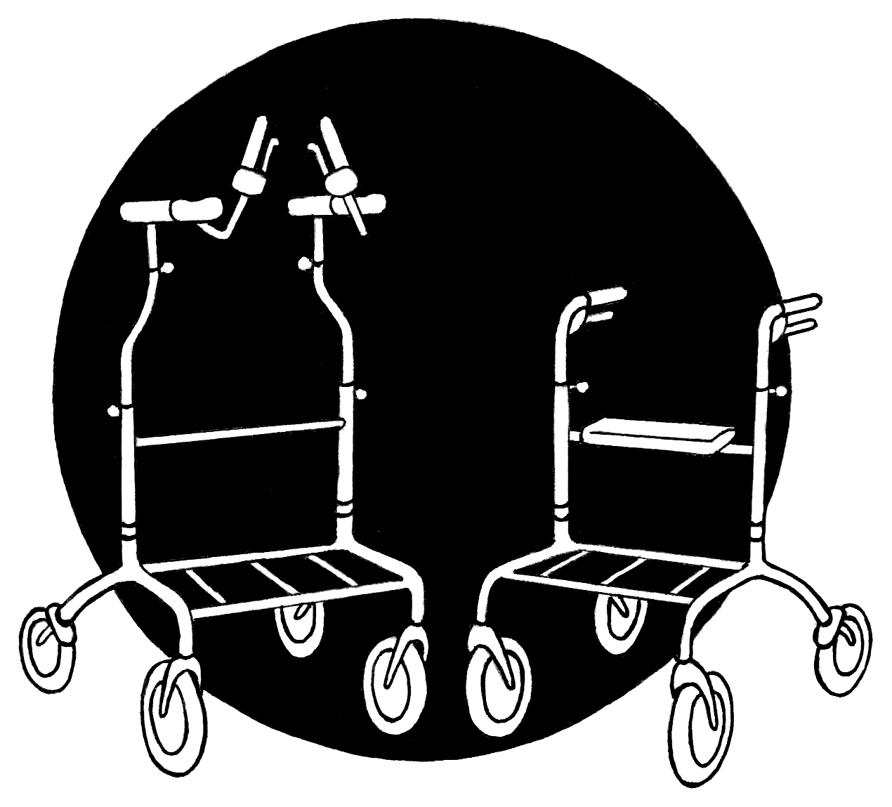 G&aring;nghj&auml;lpmedel, Rollator, Rollator med RA-överdel - ikon.png