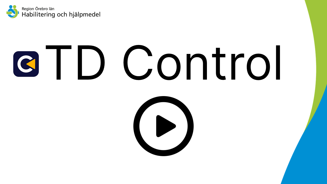 En logga och text TD Control med en playknappsikon
